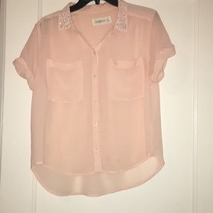 blush pink blouse